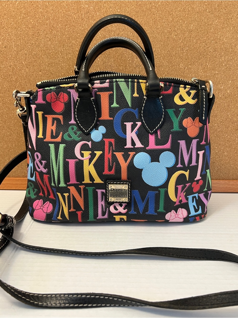 Dooney & Bourke Disney Multicolor Mickey Crossbody Satchel 10 x 8